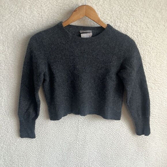 J Crew Cashmere shrunken crewneck sweater Size Large‎ Grey - Picture 1 of 7